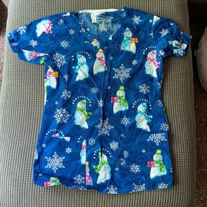Snowman scrub top